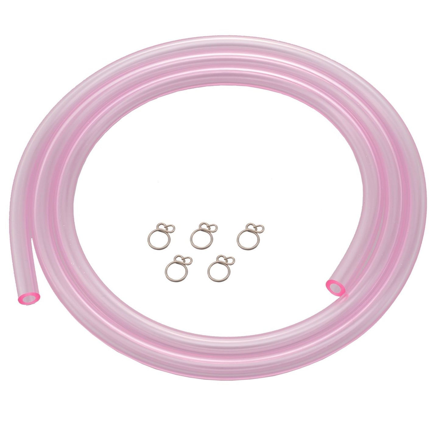 tubo in PVC per moto, 4mmX7mm, 1M rosa, con 5 clips