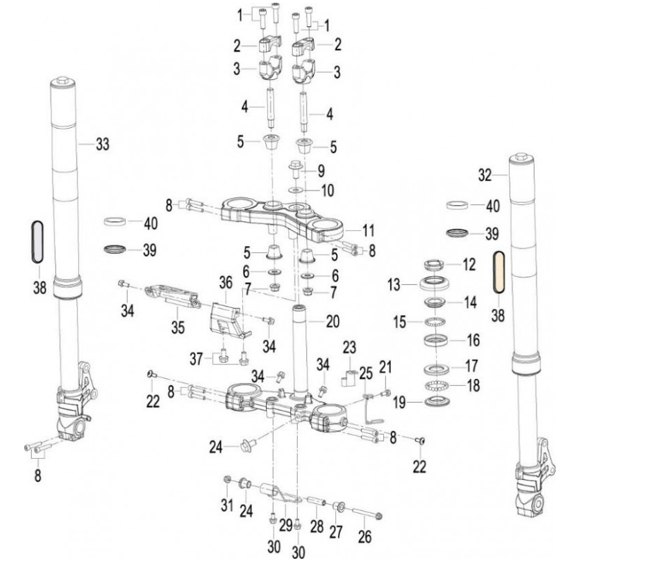 CUSCINETTI DI STERZO KEEWAY RKF 125/BENELLI BN125/ QJ MOTOR 125