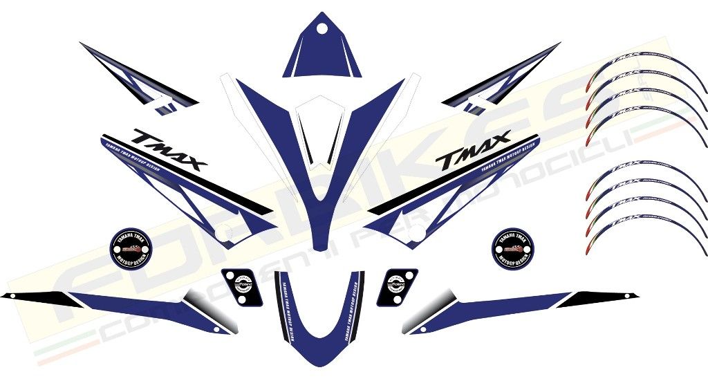 Adesivi moto YAMAHA T-MAX 530 da 2012 MOTOGP LIVERY 2012 - per sfondo bianco