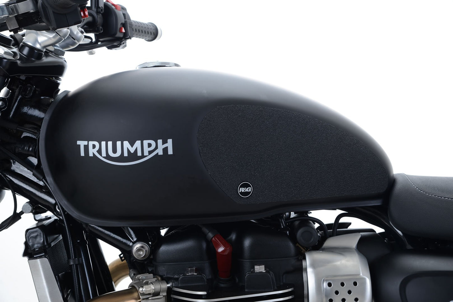 Kit 2pz.adesivi anti-scivolo serbatoio TRIUMPH Street Twin 900 / Street Cup '17- - nero