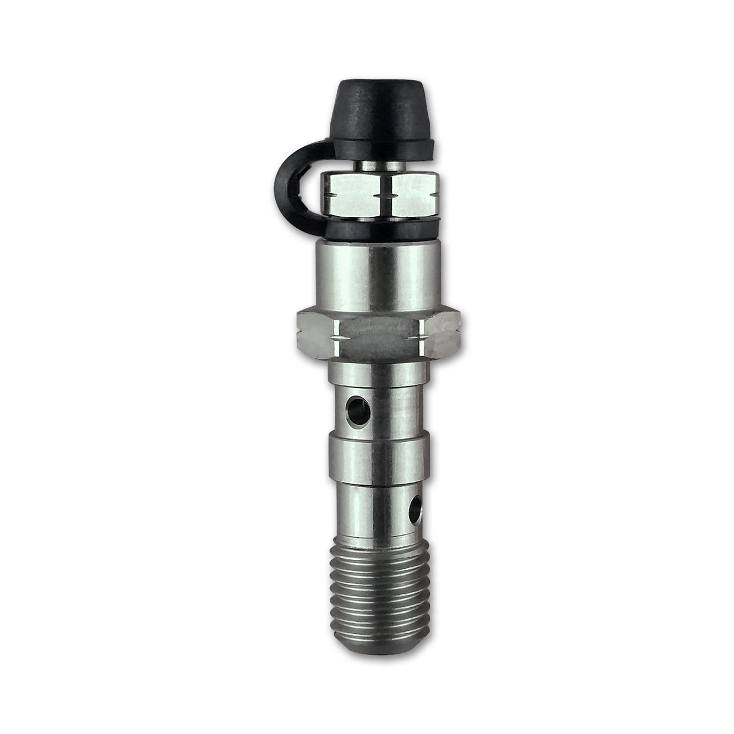 Bullone acciaio inox tubo freno doppio M10x1.25 con vite spurgo