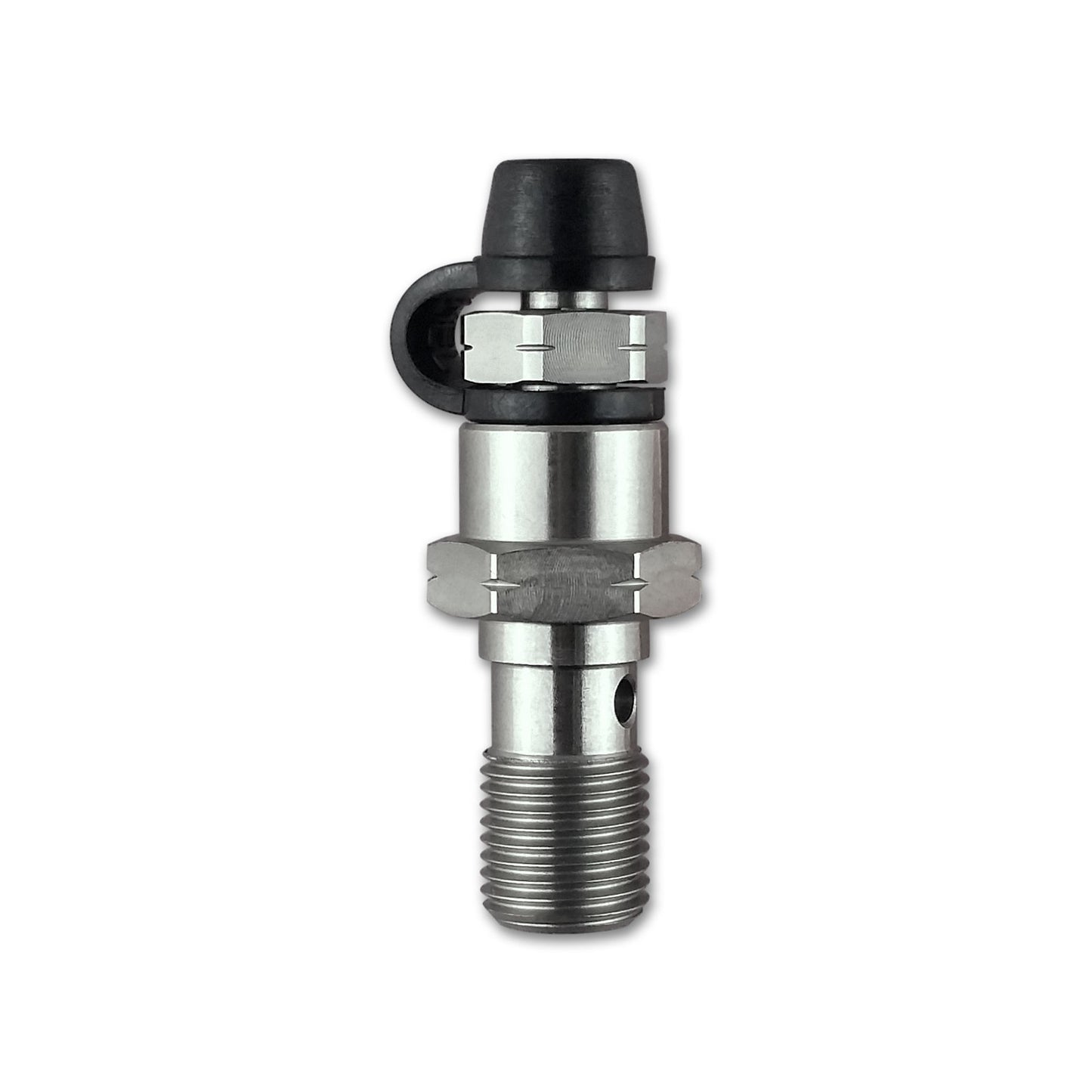 Bullone acciaio inox tubo freno singolo M10x1 con vite spurgo