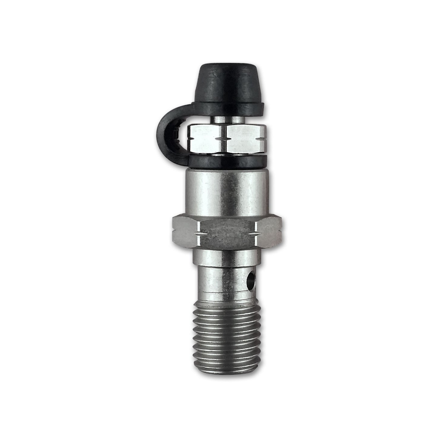 Bullone acciaio inox tubo freno singolo M10x1.25 con vite spurgo