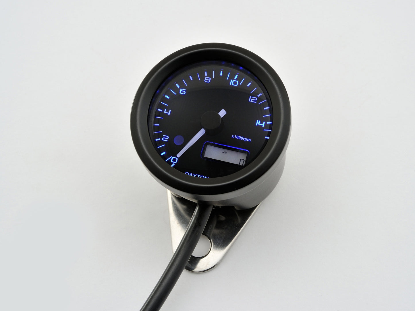 Contagiri analog.elet.VELONA diam.48 15000RPM, sfondo 3 col.interc.(blu-bianco-arancio), con staffa, E-MARK