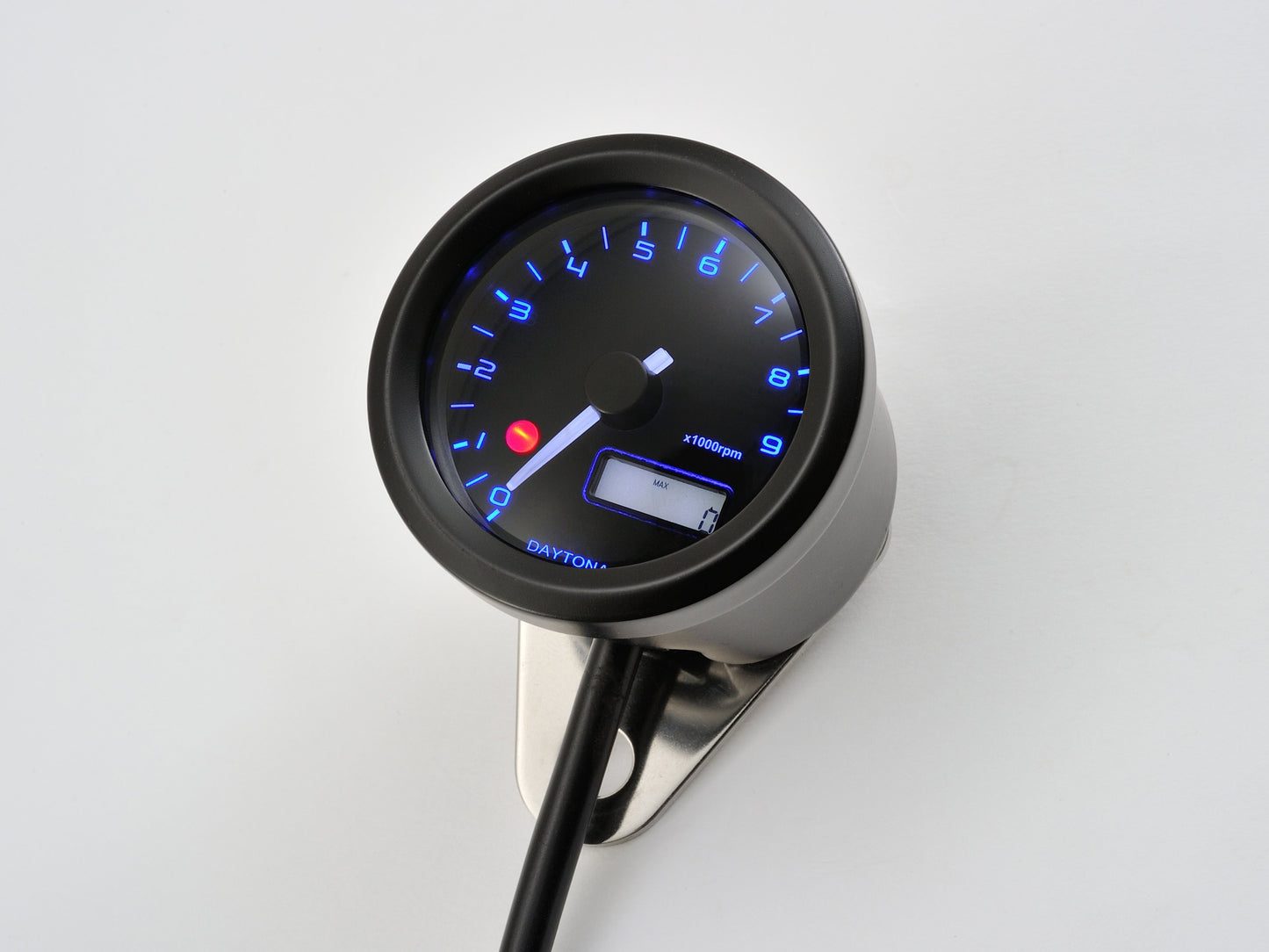 Contagiri analog.elet.VELONA diam.48 9000RPM, sfondo 3 col.interc.(blu-bianco-arancio), con staffa, E-MARK