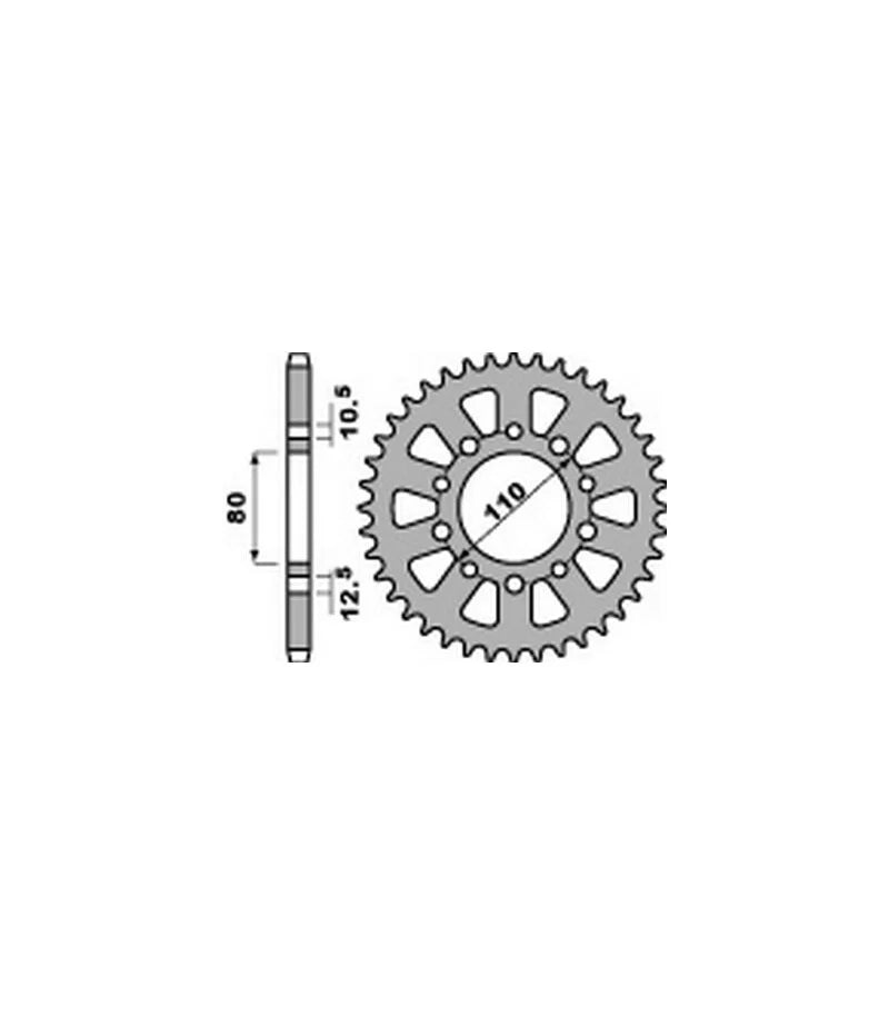 PBR - CORONA PBR PASSO 530 - 36 DENTI PER HONDA 450 CB NIGHT HAWK 1985