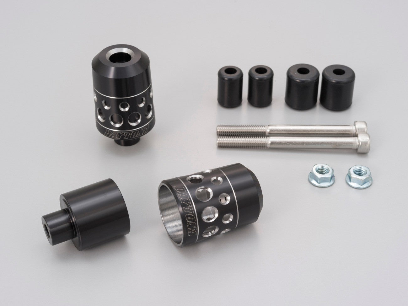 Cp.stabilizzatori finali manubrio anodizzati "TKM-1" nero-silver