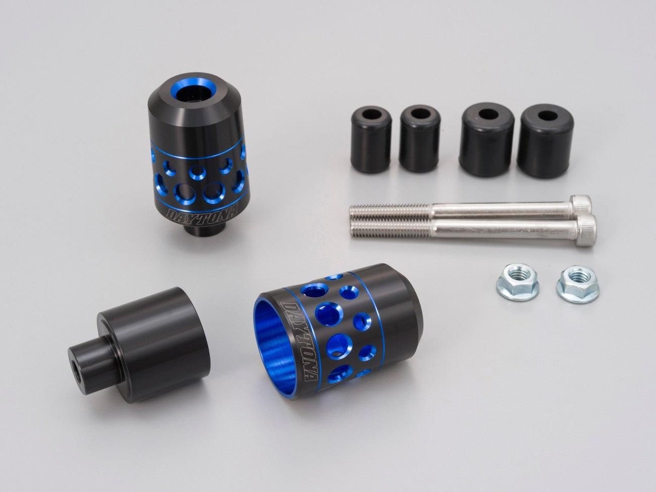 Cp.stabilizzatori finali manubrio anodizzati "TKM-1" nero-blu