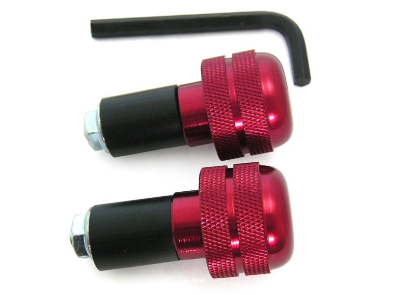 CP. TERMINALI MANUBRIO ZIGRINATI ALLUMINIO 17mm. colore Rosso