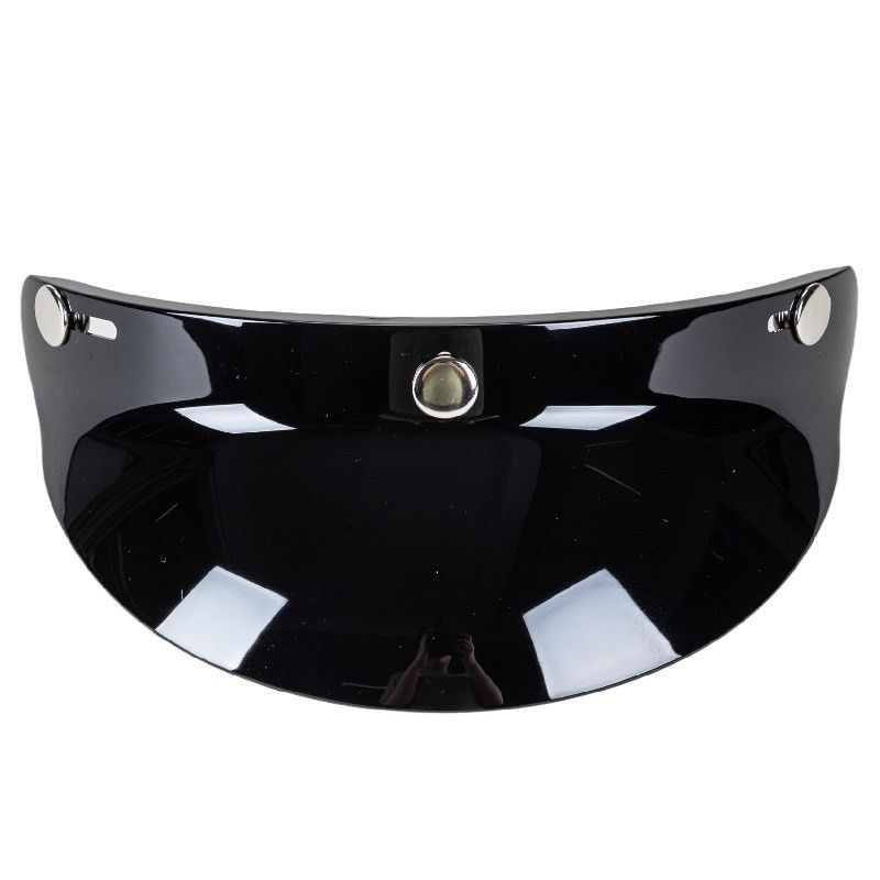 Frontino parasole per casco jet 3 bottoni Nero Lucido