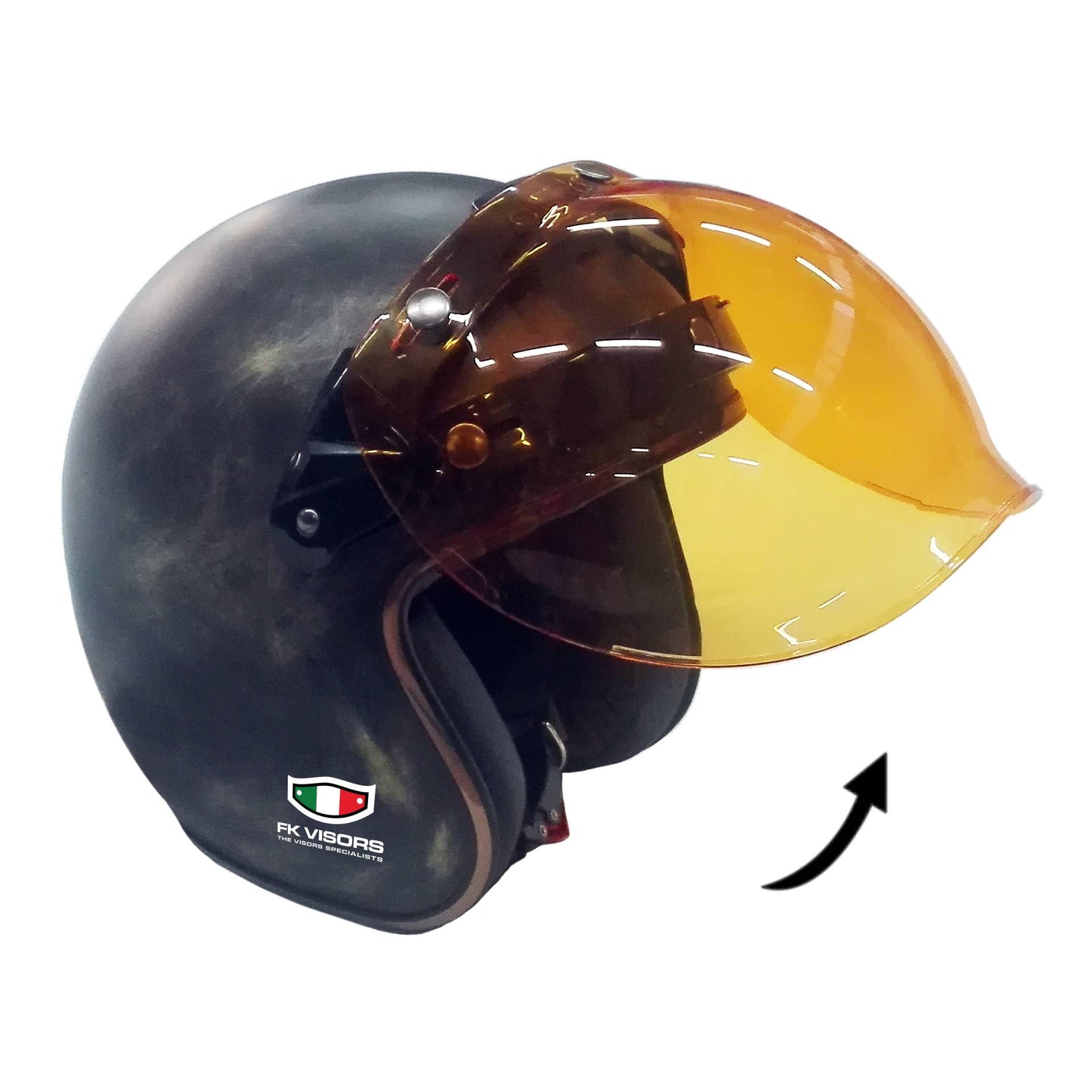 Frontino alza-visiera 3 bottoni apribile, completo di bottoni - Nero