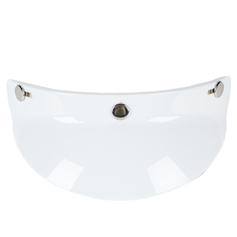 Frontino parasole per casco jet 3 bottoni Bianco