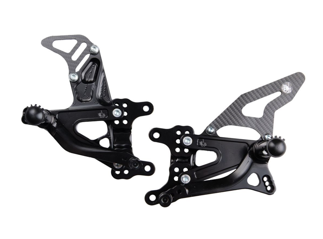PEDANE ARRETRATE CAMBIO NORMALE / ROVESCIATO SPIDER KAWASAKI ZX6R / 636 2019-2025 MODELLO SSP