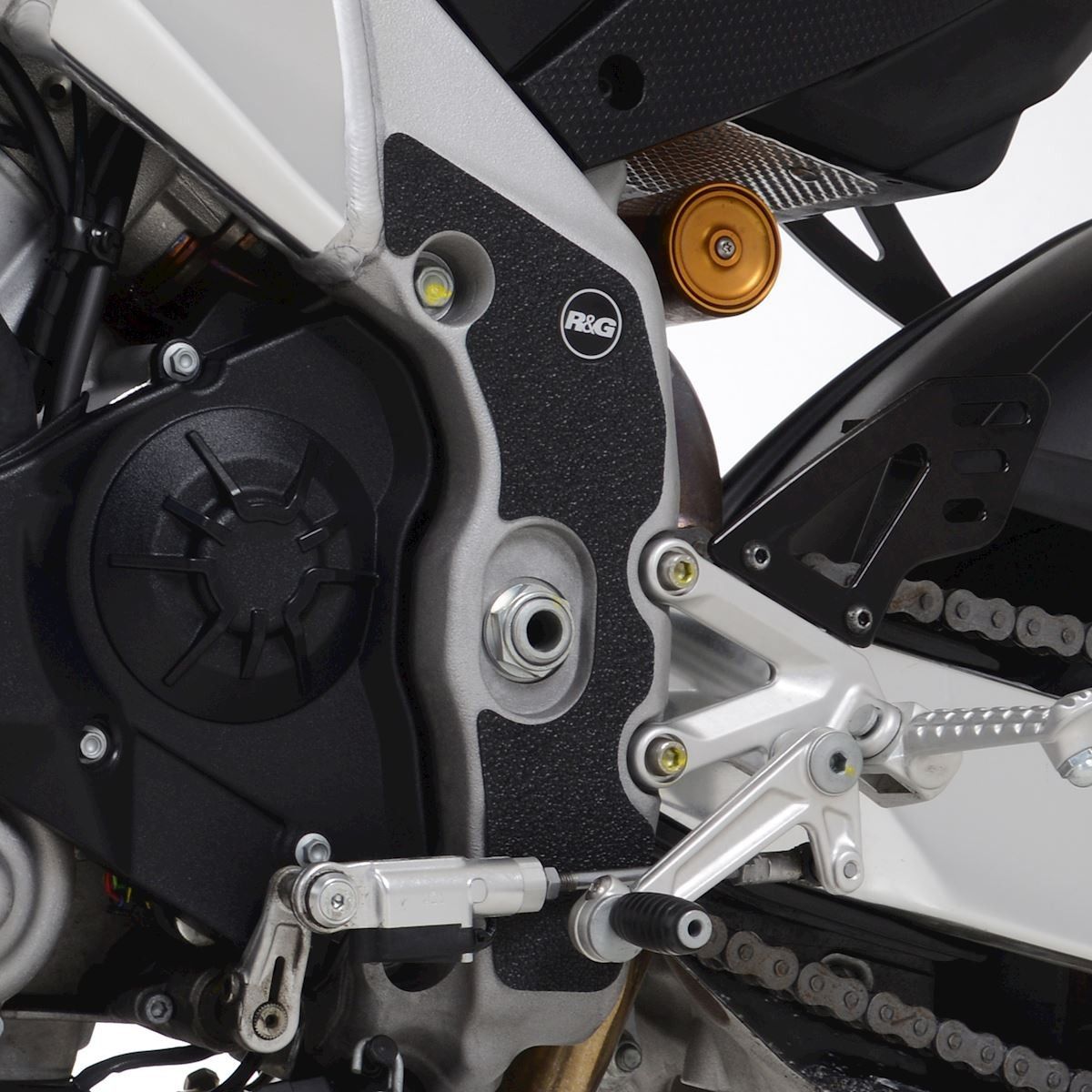 kit 2pz.adesivi anti-scivolo paratacco APRILIA V4 Tuono 1100 (Factory) '21- / RSV4 1100 (Factory) '21- (telaio dx-sx)