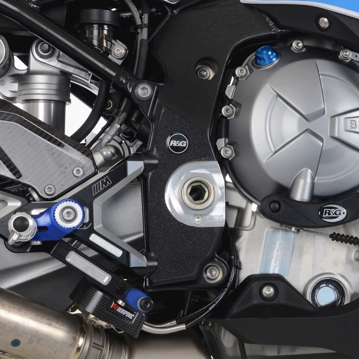 kit 3pz.adesivi anti-scivolo paratacco BMW M1000RR '21- / S1000RR '23- (telaio dx-sx, forcellone sx)