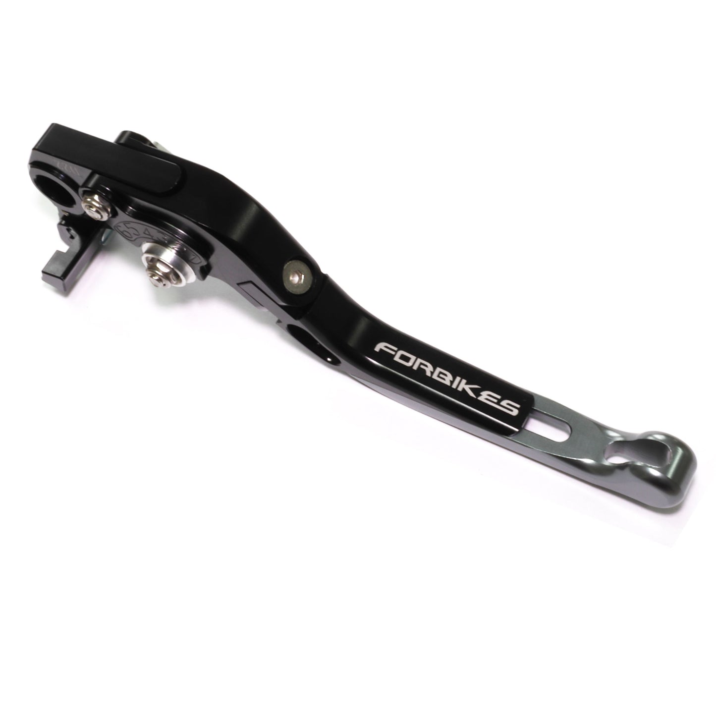 Leva frizione moto "Syncro" regolabile e reclinabile, modello per Moto Guzzi colore Nero,finale leva grigio titanio
