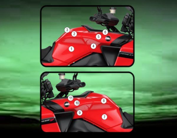 Pellicola protettiva serbatoio per Yamaha TRACER 9/TRACER 9 GT 2021 - Lucido