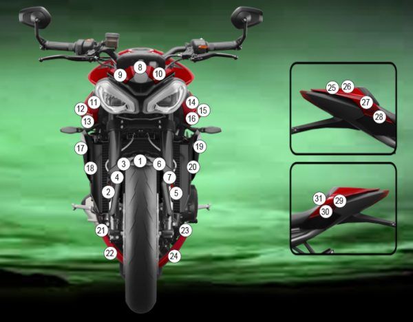 Pellicola protettiva TRIUMPH STREET TRIPLE 765 Lucido