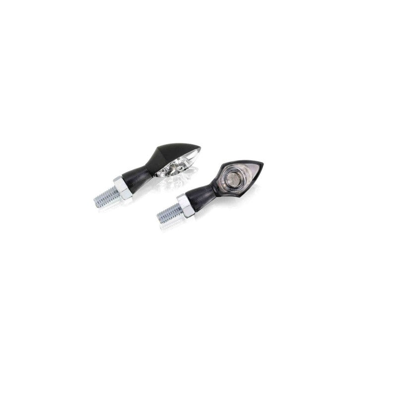 PUIG FRECCE LED MODELLO POWER LED NERO - Lenti trasparente e base nera - Omologate secondo gli standard europei -