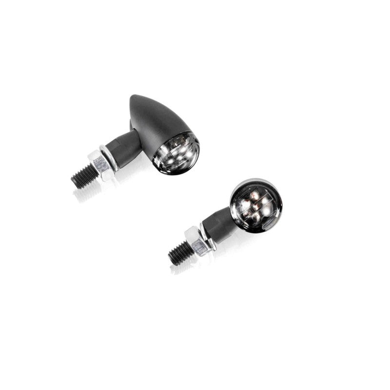 PUIG FRECCE LED MODELLO TINY NERO - Lenti fume' - Omologate secondo gli standard europei - Dimensioni: 30x30 mm. - COD.