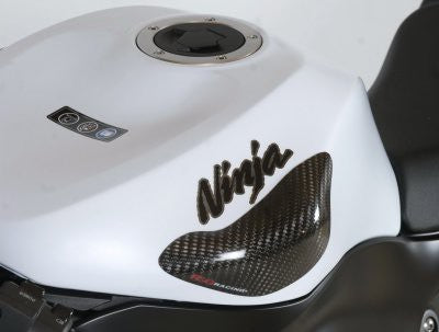 sliders serbatoio in carbonio, Kawasaki ZX-6R '09- / ZX-10R '08-'10 (both with "Ninja" graphic on fuel tank) - finitura lucida