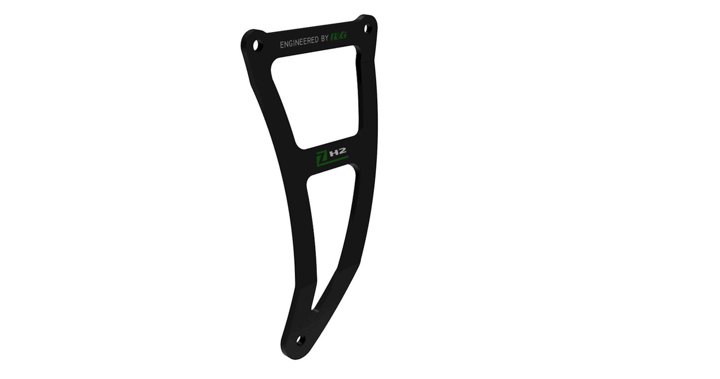 Staffa supporto scarico, nera con logo verde, DX, Kawasaki Z H2 '20-