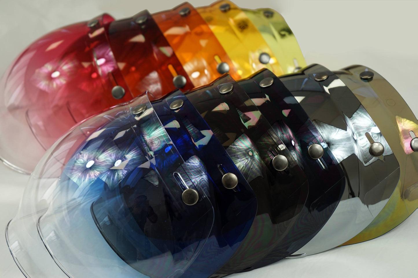 Visiera vintage BUBBLE a 3 bottoni arancio / trasparente