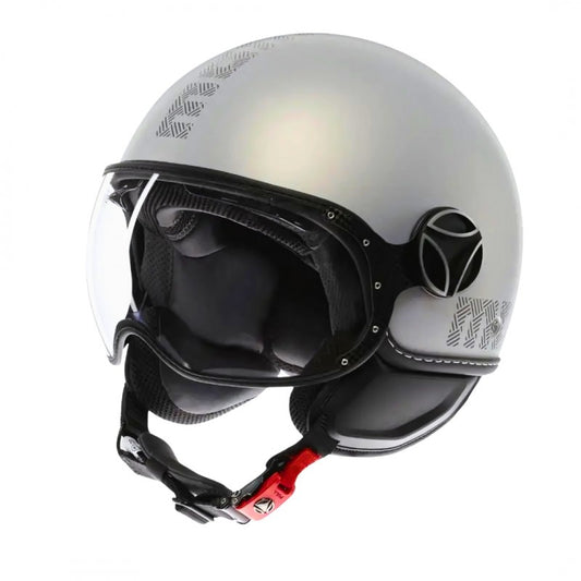 CASCO JET MOMO DESIGN FGTR EVO HIP GRIGIO OPACO/GRIGIO CERULEO TAGLIA XS (53-54CM)