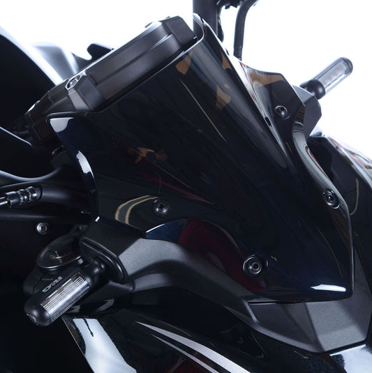 Adattatori per minifrecce anteriori per Kawasaki Ninja 125 / Z125 '19- / Z400 '19- / Z250 '19- / Z900 '17-'19 / Versys X 250/300 uso con minifrecce (minifrecce non incluse)