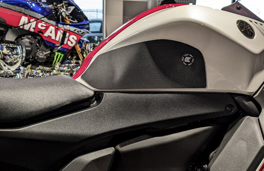 Adesivi serbatoio moto Yamaha R7 2021-2022 colore Nero, tipo Eazi-Grip PRO