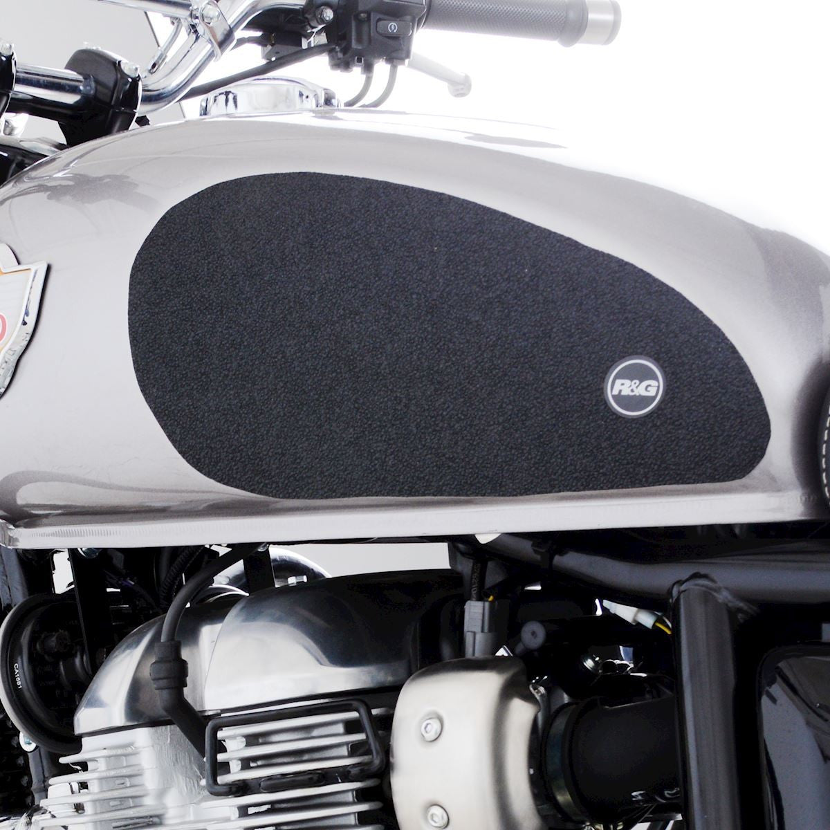Kit 2pz.adesivi anti-scivolo serbatoio Royal Enfield 650 Interceptor '19- - trasparente