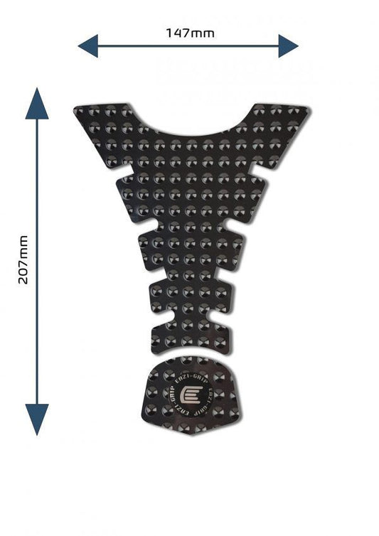 Adesivo per serbatoio moto centrale ed universale Design H colore Nero, tipo Eazi-Grip EVO