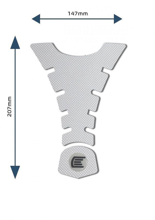 Adesivo per serbatoio moto centrale ed universale Design H colore Trasparente, tipo Eazi-Grip PRO