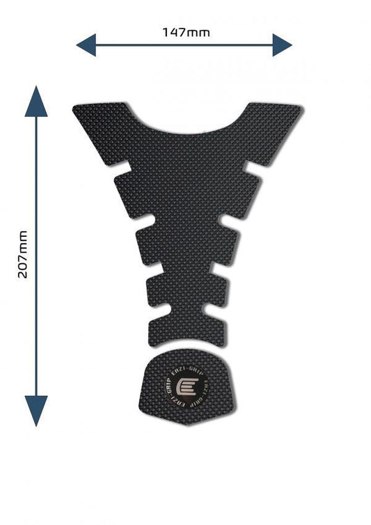 Adesivo per serbatoio moto centrale ed universale Design H colore Nero, tipo Eazi-Grip PRO