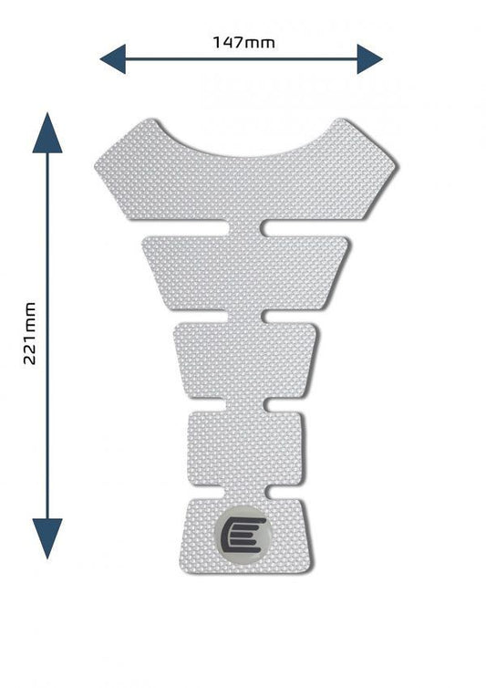 Adesivo per serbatoio moto universale e centrale Design F colore Trasparente, tipo Eazi-Grip PRO