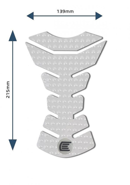 Adesivo serbatoio moto centrale universale Design D colore Trasparente, tipo Eazi-Grip EVO