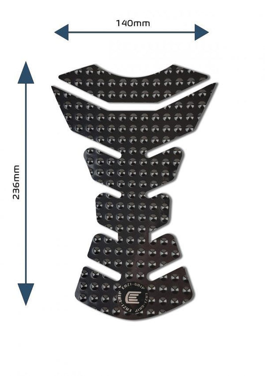 Adesivo serbatoio moto centrale universale Design D colore Nero, tipo Eazi-Grip EVO