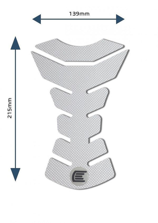 Adesivo serbatoio moto centrale universale Design D colore Trasparente, tipo Eazi-Grip PRO