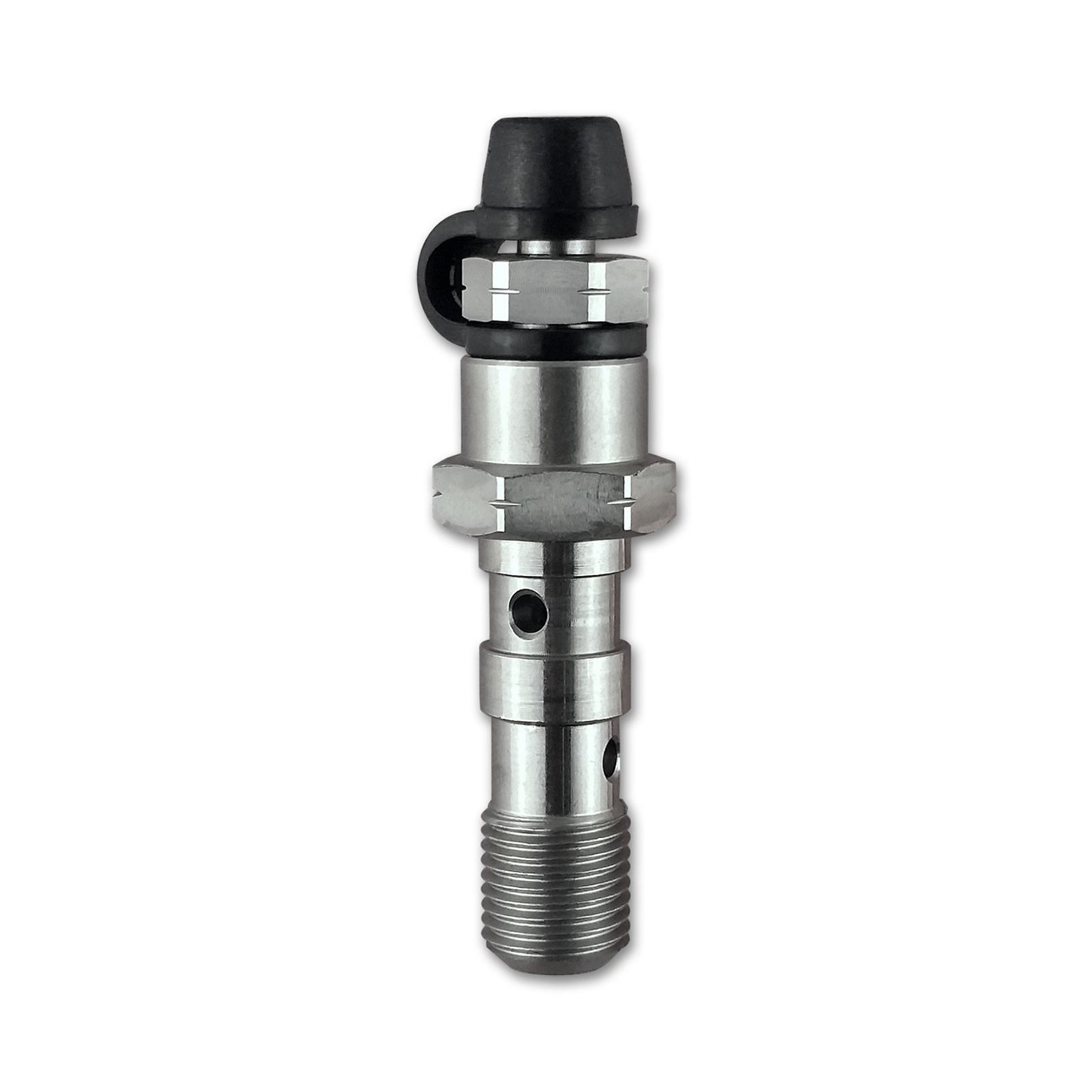 Bullone acciaio inox tubo freno doppio M10x1 con vite spurgo
