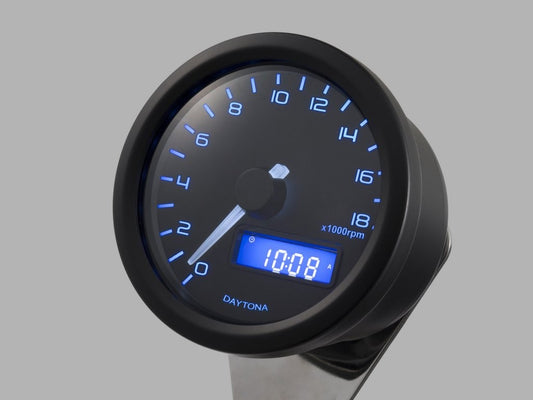 Contagiri analogico elettronico DARK VELONA diam.60 18000RPM, con staffa, nero, E-MARKED