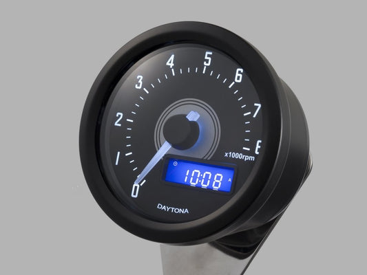 Contagiri analogico elettronico DARK VELONA diam.60 8000RPM, con staffa, nero, E-MARKED