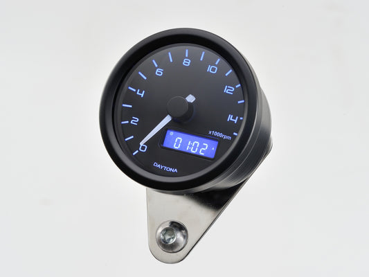 Contagiri analogico elettronico DARK VELONA diam.60 15000RPM, con staffa, nero, E-MARKED