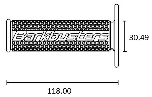 Barkbusters Manopole L. 118 mm - grigio/grigio