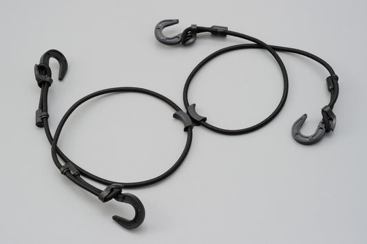 corda elastica per bagagli moto, giunzione a X, 1000mmX2, nero