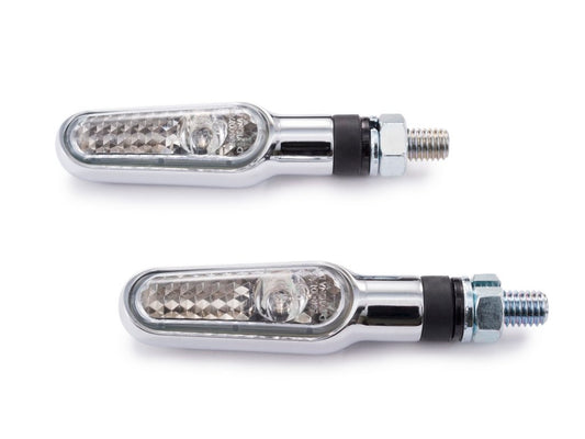 Cp.indicatori direzione allum.led "D-LIGHT" corpo silver, lente fumé  E-MARKED