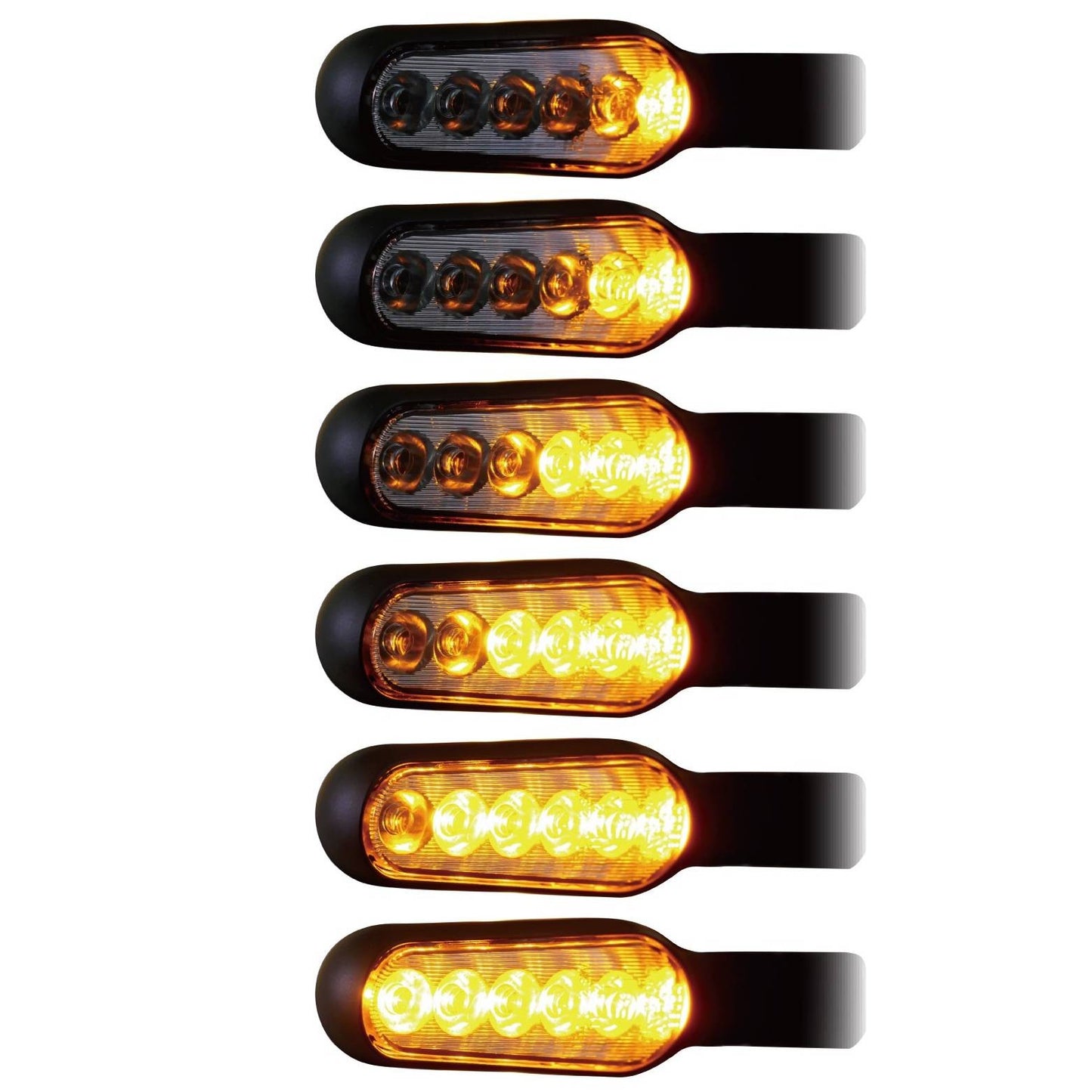 Cp.indicatori direzione allum.led "STELLAR" luce sequenziale, corpo nero, E-MARKED