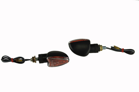 CP.MINI FRECCE A LAMPADINA "FUEGO" DOPPIA LENTE OMOLOGATE colore Nero