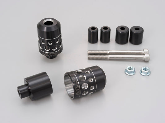 Cp.stabilizzatori finali manubrio anodizzati "TKM-1" nero-silver