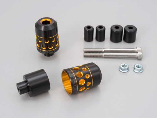 Cp.stabilizzatori finali manubrio anodizzati "TKM-1" nero-oro