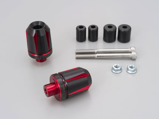 Cp.stabilizzatori finali manubrio anodizzati "TKM-2" nero-rosso